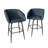 BLACK METAL SWIVEL COUNTER CHAIR IN DARK BLUE CHENILLE-823137369