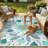  Washable 5X8 Blue Floral Outdoor Rug, Non Slip Quick-Dry Mesh Rug for Outside-943161149