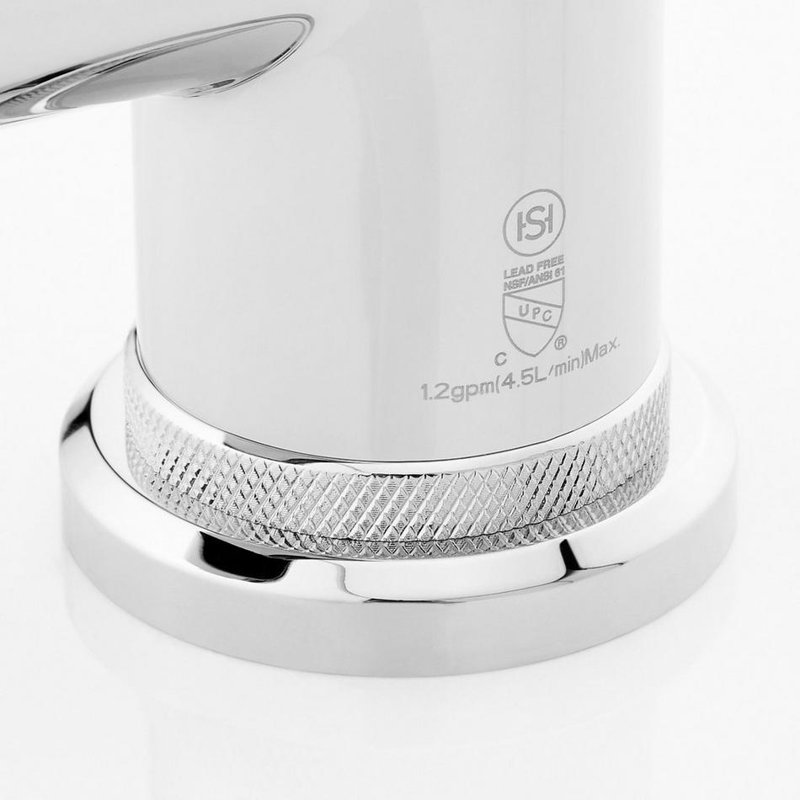 Robinet de salle de bain à trou unique 1,2 GPM Gunther, Chrome poli