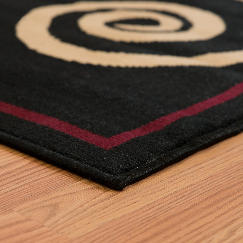 Tapis brun clair / bourgogne Bailes, Rectangle 1 pi 11 po x 3 pi 3 po