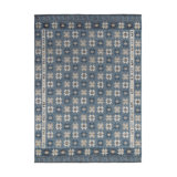 Scandinavian Hand Knotted Wool Geometric Area Rug