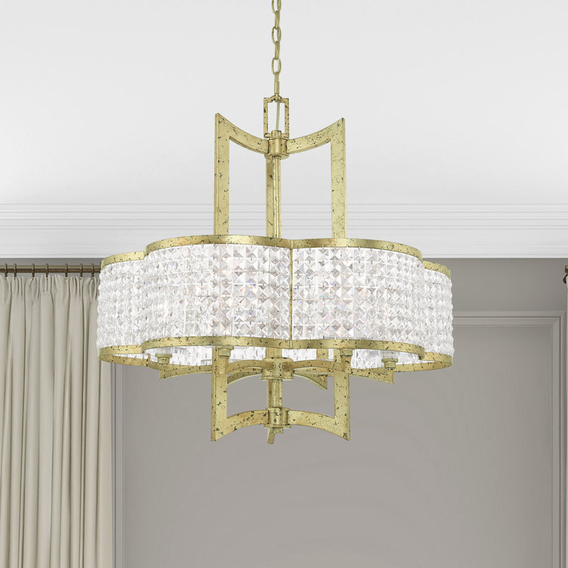 Lustre à 6 lumières Belisle, Doré hivernal