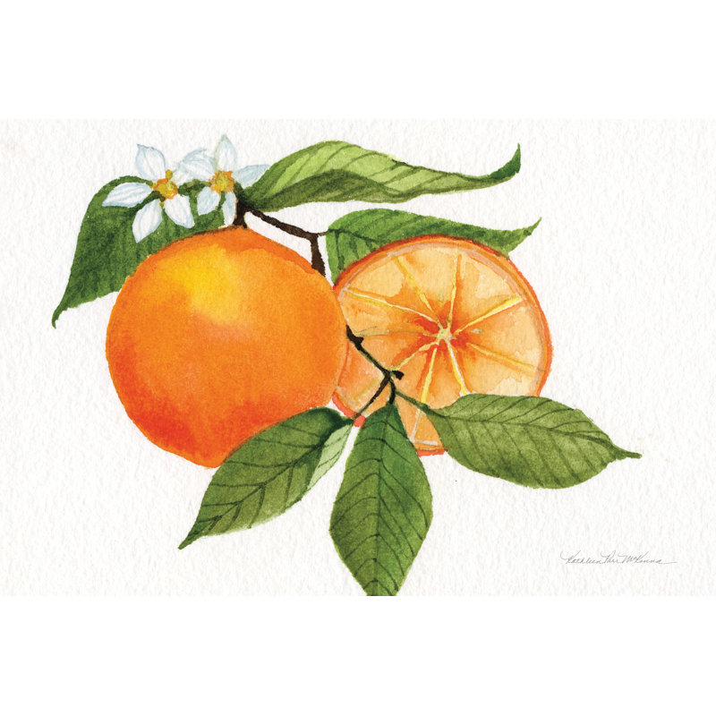 «Citrus Garden V» par Kathleen Parr McKenna, reproduction d'art sur toile tendue, H 8 po x l 12 po