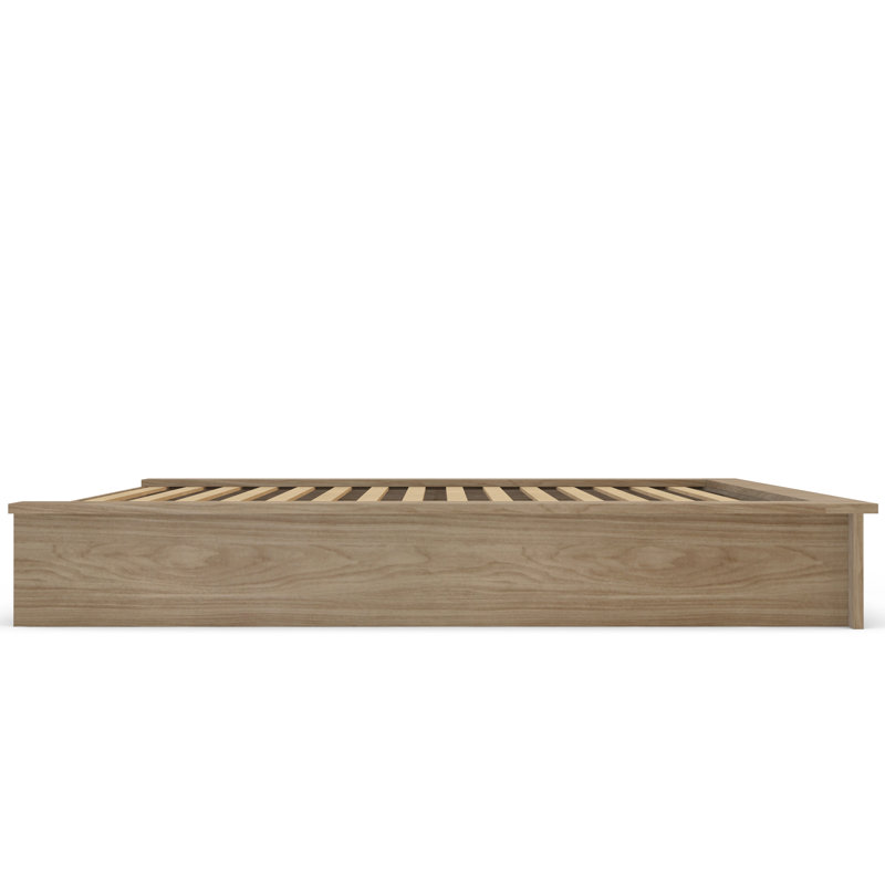 Gracie Oaks Cannella Queen Bed Frame, Light Oak | Wayfair