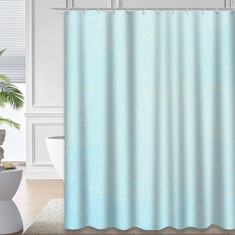 Rideau de douche bleu ciel pastel avec 12 crochets, L 72 po x l 78 po