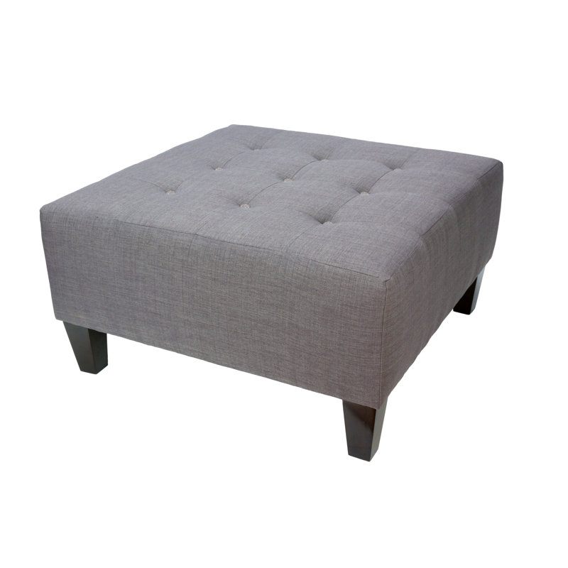 Emerson Upholstered Ottoman, Grey-Red Tint, Grey-Red