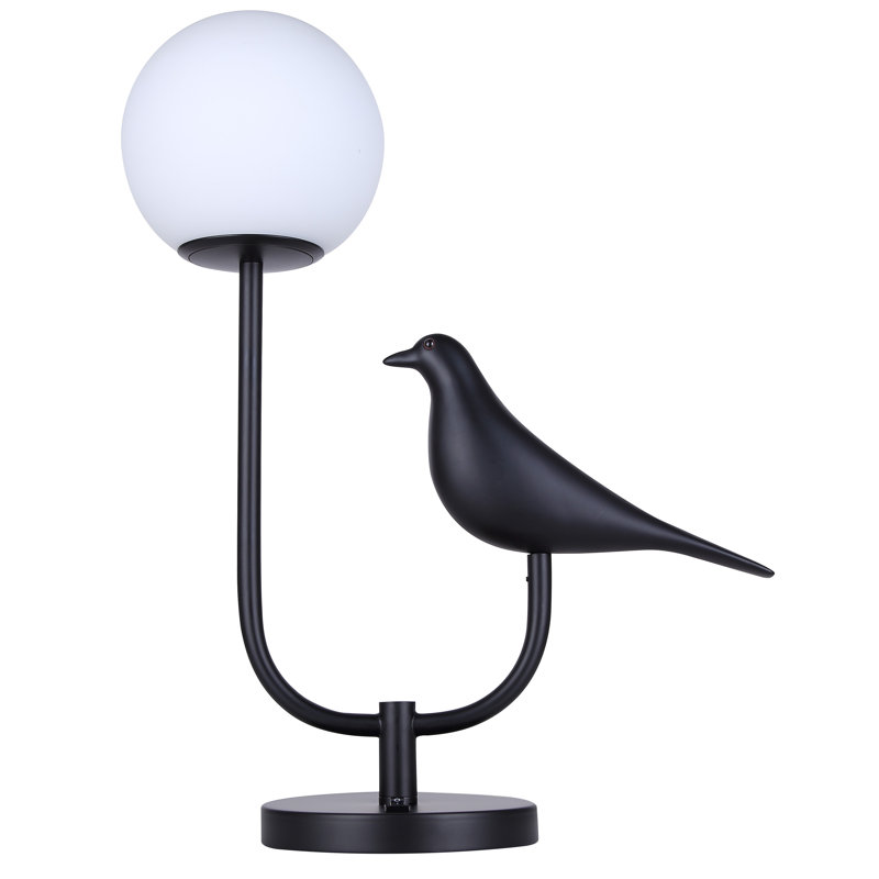 Tikva 1 Light Table Lamp With Matte Black Finish And White Shade