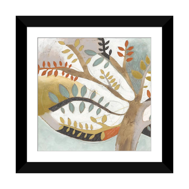 «June Erica Vess Arbor Whimsy I», impression sur toile tendue, H 24 po x l 24 po x P 1 po, Papier avec cadre noir, Blanc