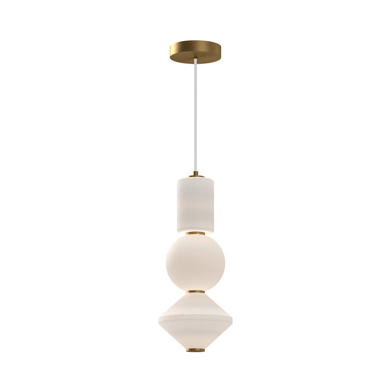Queenstown Light Glass Steel Pendant, Aged Gold
