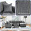  Canapé modulaire modulaire en chenille de 111,8 po en U avec tabouret de rangement amovible pour le salon-607874963