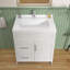 Armoire de meuble-lavabo autoportant de 30 po x P 21,5 po x H 33,5 po avec porte à deux pieds et 2 tiroirs blancs-118473469