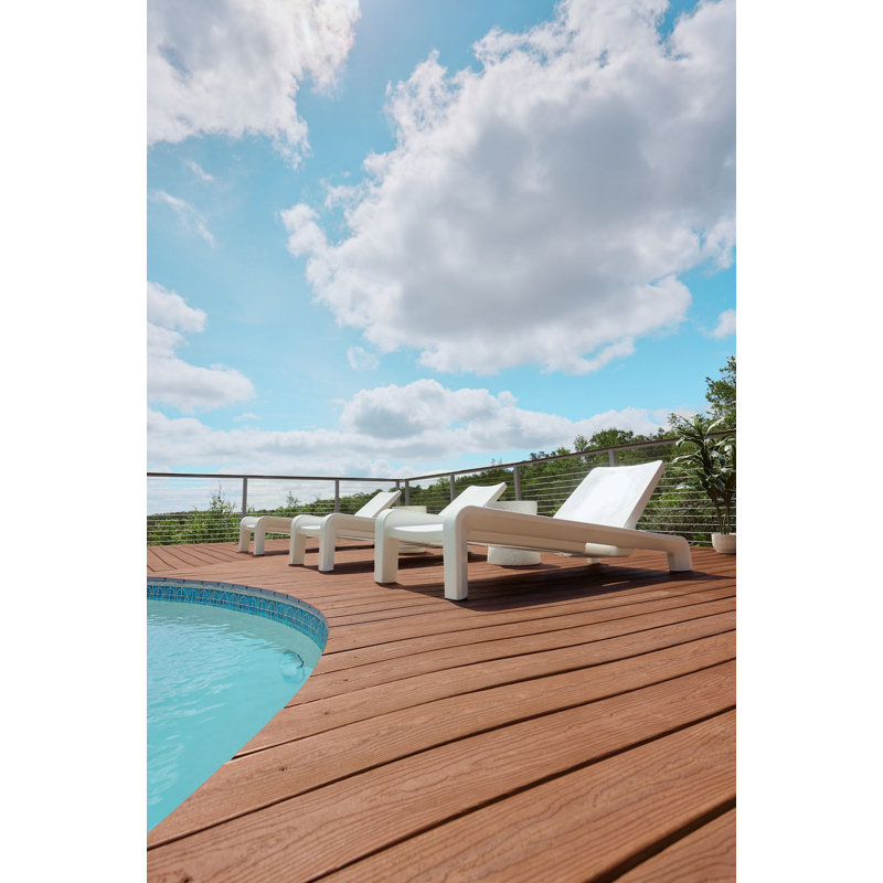 Deck Outdoor Chaise Lounge, Highcloue White