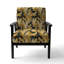 Royal Gilded Ikat Reverie Celebrate - Fauteuil rembourré Boho, fauteuil d'appoint à motif Ikat