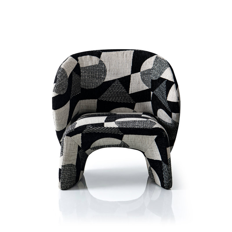 Fauteuil d'appoint Premier Cade rembourré à dossier incurvé et profil bas, Noir