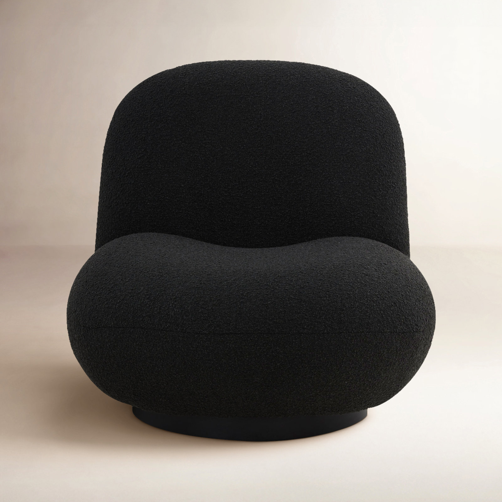 Portsmouth Upholstered Slipper Chair, Black Boucle