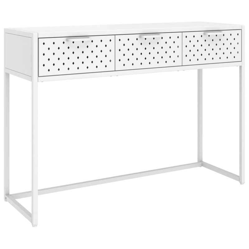 Console Table Entryway Table Hall Narrow Side Table with Drawer Steel, White