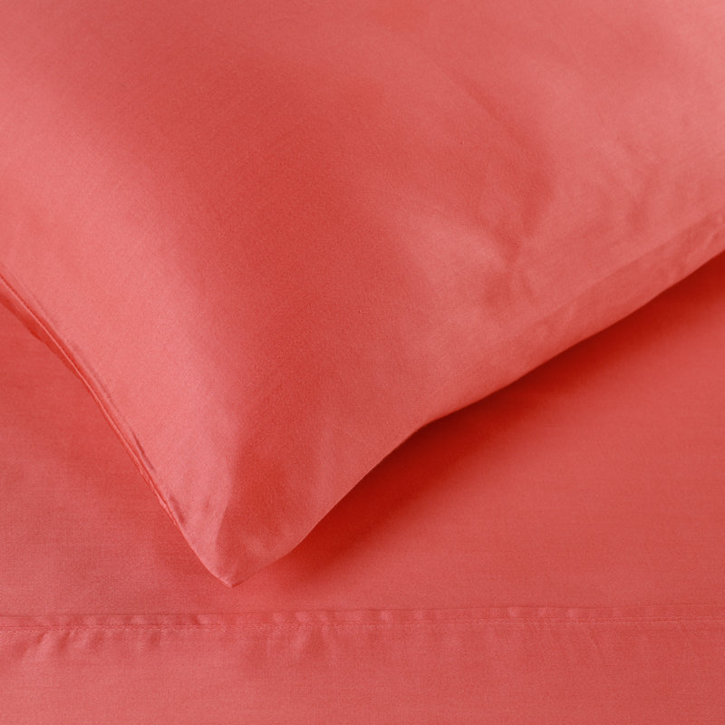 Twin Coral Egyptian Cotton Deep Pocket Bed Sheet Set