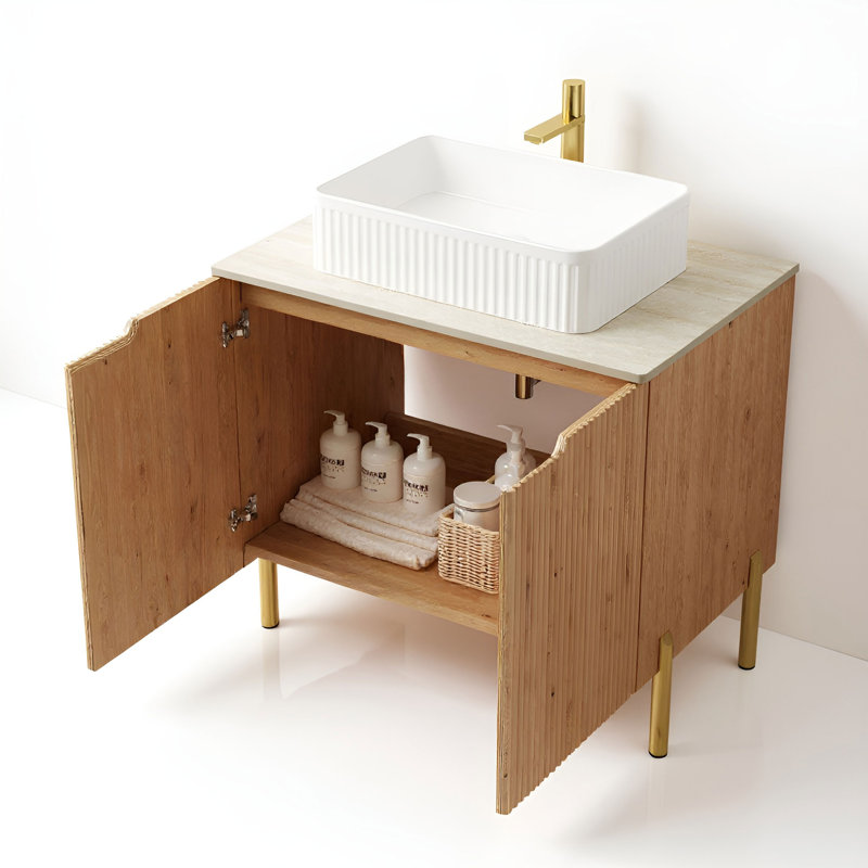 Nivaeh 30" Single Bathroom Vanity with Engineered Stone Top, White