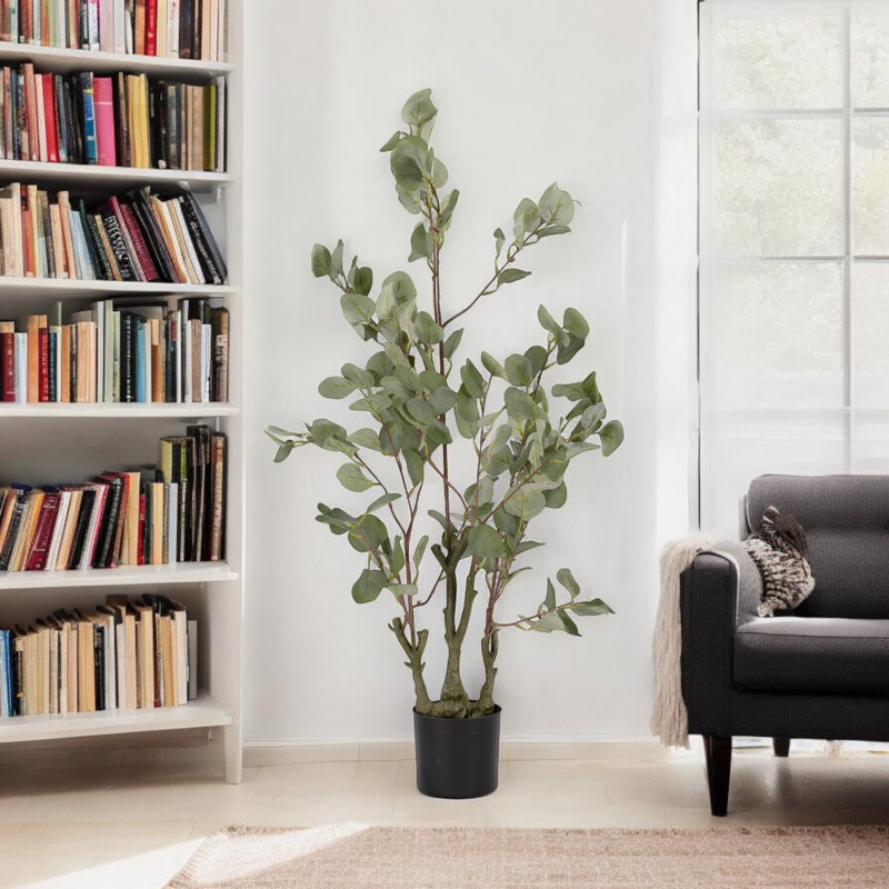 Arbre eucalyptus artificiel de 3 pi dans un pot de chambre de bébé en plastique