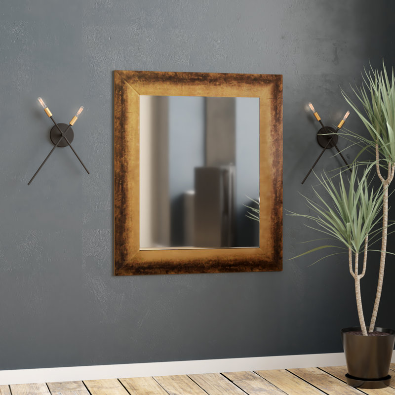 Solid Wood Flat Wall Mirror, 45.5" H x 39.5" W, Rectangle