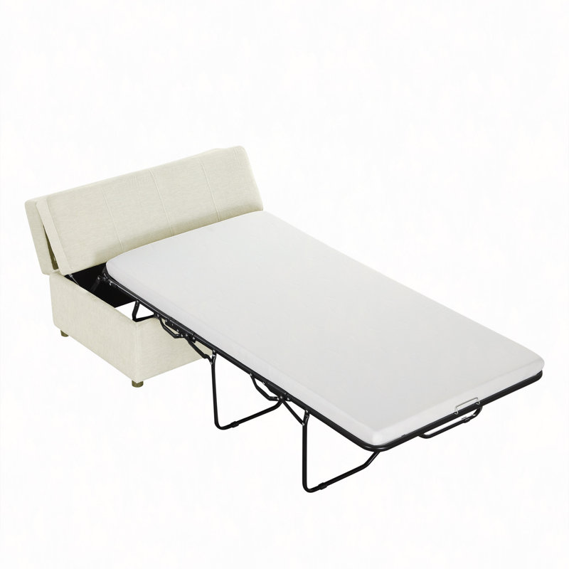 Lit simple escamotable avec repose-pieds et lit d'invité convertible avec matelas