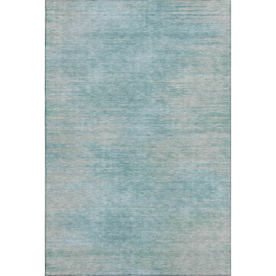 Premium Machine Washable Prisco Aqua Rug