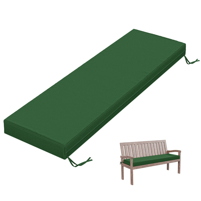 Outdoor 3.5'' Bench Seat Cushion, Available In 5 Sizes, Green, 42" W x 18" D
