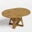 Table de salle à manger ronde extensible de 43,3" à 60" avec rangement dissimulé et piètement en croix, pour 4 à 6 personnes-554918173