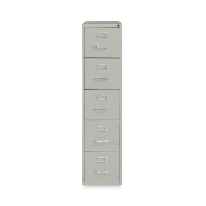 Vertical Letter File Cabinet, 5 Letter-Size File Drawers, Light Gray, 15 x 26.5 x 61.37