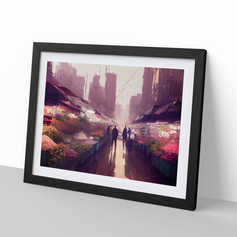 The Flower Market Vol.3 - Single Picture Frame Print, Black, 46cm H x 64cm W