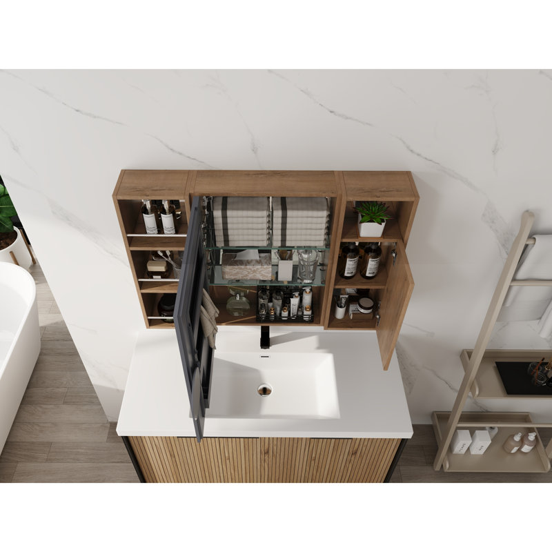 Bathroom Mirror Cabinet with Storage Combination