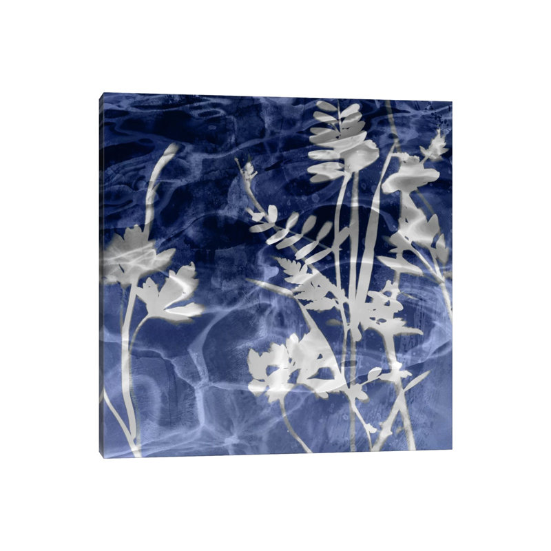 Indigo Leaves I by Danielle Carson - Wrapped Canvas Painting, 66.04 cm H x 66.04 cm W x 3.175 cm D