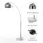 Bonita Arquer 66.93" Arc Floor Lamp, Faux Marble Base and Bell Shade for Living Rooms or Offices-20363677