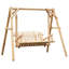Banc de balançoire en bois 2 places, conception ergonomique, structure en «A», stable et antidérapant, balançoire de jardin en bois massif