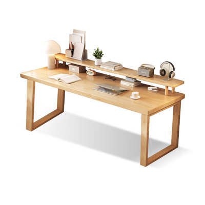 Bureau en bois massif avec bibliothèque