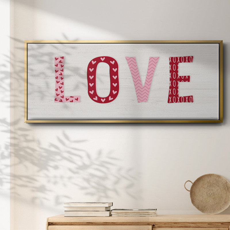 Motif d'amour - toile encadrée, H 8 po x l 20 po