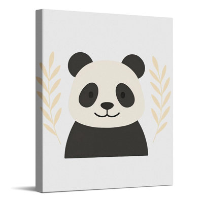 Mignon panda, reproduction d'art sur toile de chambre de bébé Safari, décoration murale de bébé animal pour chambre de bébé, cadeaux pour bébés garçons et filles, affiche de chambre de bébé encadrée 8 x 10 po