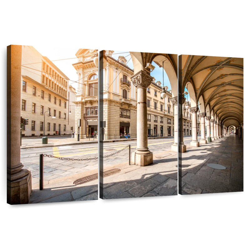 Rue centrale à Turin, H 32 po x l 50 po