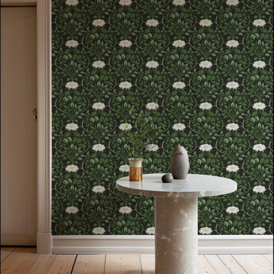Garden Vine - Emerald Green Botanical Wallpaper