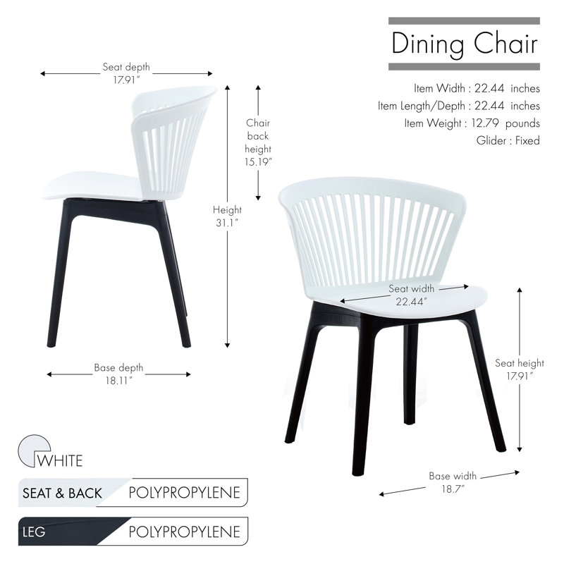 Vinson 17.91'' H Side Chair, White