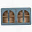 Buffet 4 portes avec rangement et portes vitrées, armoire arquée avec tablettes réglables pour la cuisine, la salle à manger et le salon