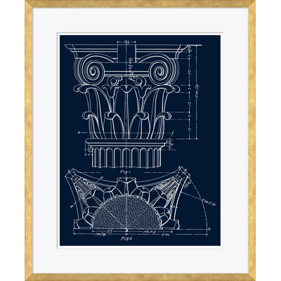 Blue Column 2 Framed
