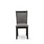 L'ensemble de 5 pièces de coin-repas comprend une table de cuisine ronde avec piédestal et 4 chaises Parson rembourrées en tissu gris foncé Gotham, noir brossé-1120883399-1120927366