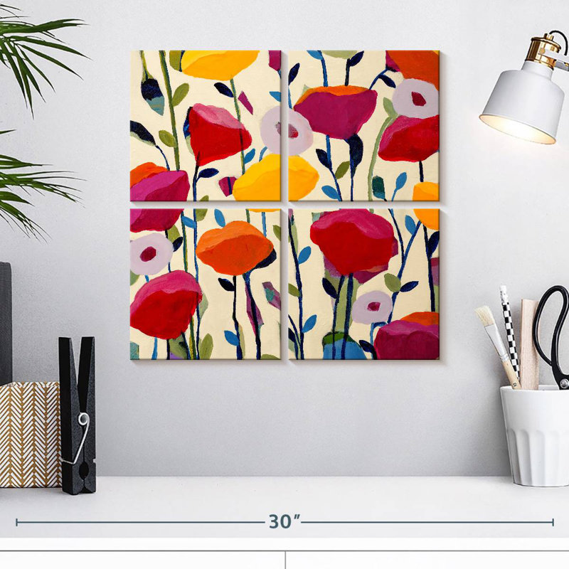 Harnek Bursting Poppies, H 18 po x l 18 po
