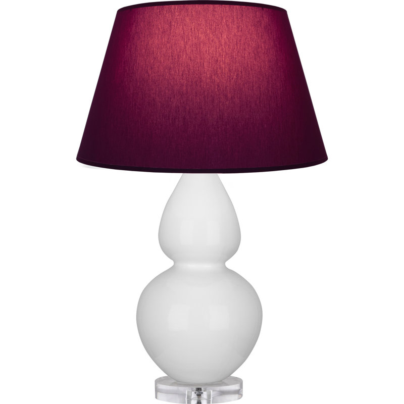 Double Gourd Table Lamp, Daisy Glazed/Silver, Pearl