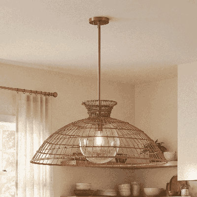 Lanai 1-Light Hubbs in Warm Brass