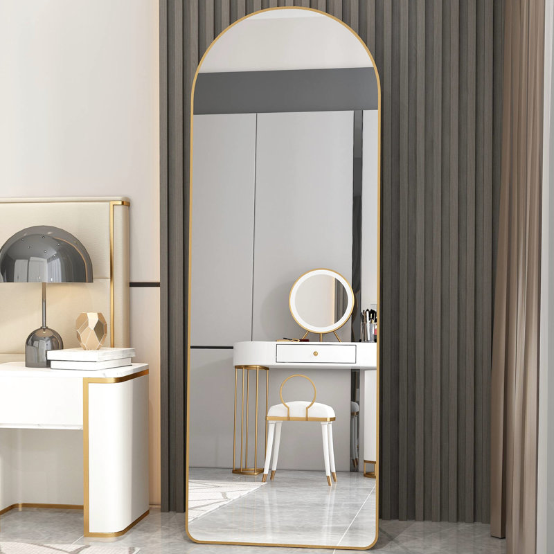 Oversized, Gold Frame, Arched Wall Mirror, Bathroom Decor, Bedroom Decor Full Body Aluminum Alloy Coffee Shop, Shop Decoration