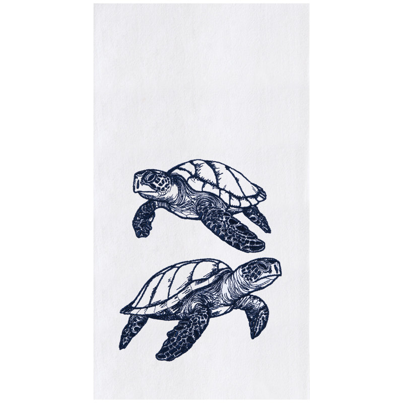 Serviette de toilette brodée Blue Sea Turtles