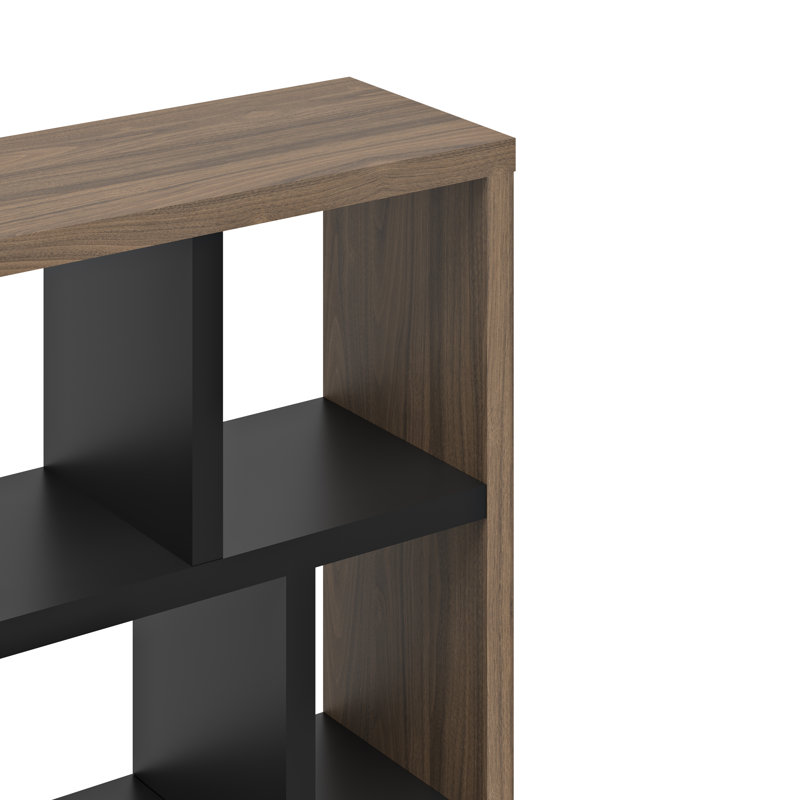 Shanisha 159cm H x 70cm W Library Bookcase, Brown/Black