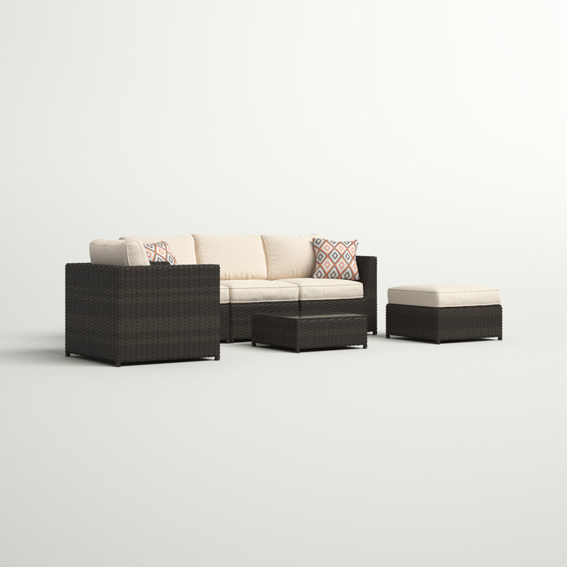 Ensemble de conversation modulaire grande taille avec coussins Sunbrella 6 pièces Ingles